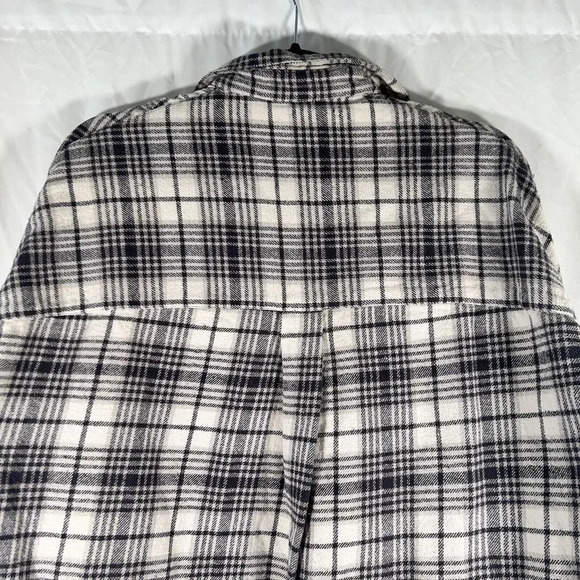 French Connection Sweater Womens XS White Grey Plaid Long Sleeve - Picture 7 of 8